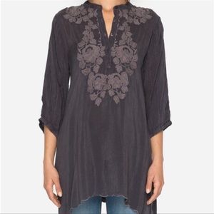Johnny Was Minna Tunic Embroidered Button Front pop over size large